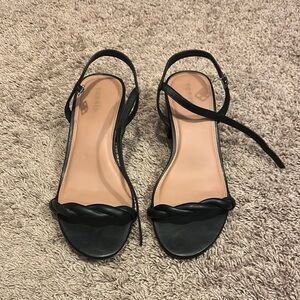 Torrid Black Braided Strap Heels